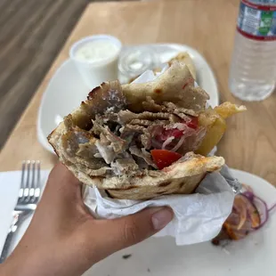 Lamb + Beef Gyro plate  (Yes, I had already eaten it already when I decided to take a picture)