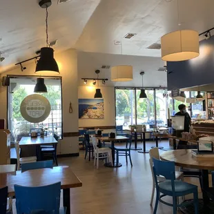 the interior of a greek restaurant