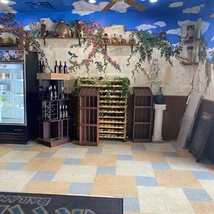 a view of the wine cellar