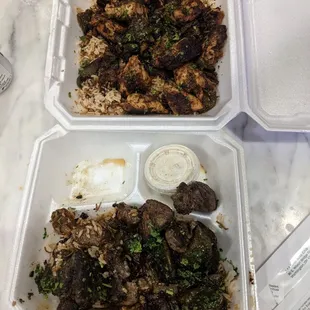 odd portions.... same size meal?? chicken vs gyro meat