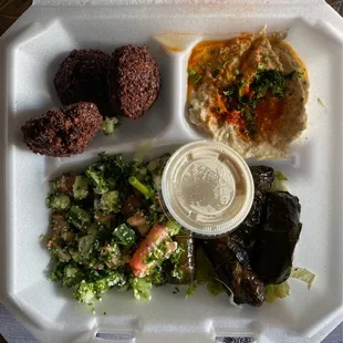 "Vegetarian Dinner" which costs $24.99 + tip. Absolutely insulted by this tiny portion size.