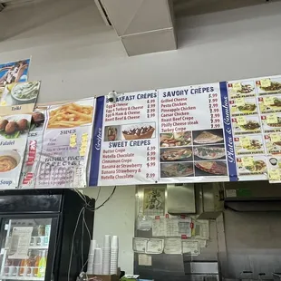 menus on the wall