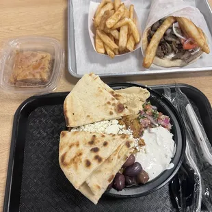 Mediterranean bowl lamb and beef gyro