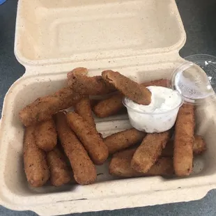 Fried Zucchini served with tasty Greek yogurt cucumber sauce