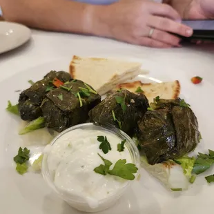 Grape leaves,  very flavorful!