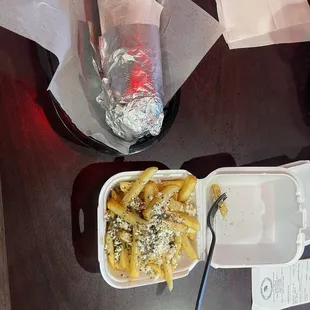 Gyro and Greek fries.