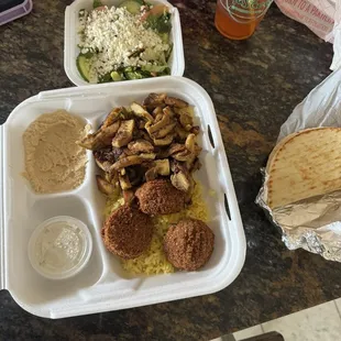 Falafel and Chicken Shawarma