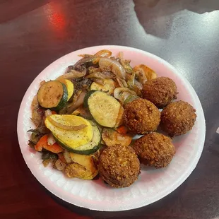 Falafel and Side of Grilled Veggies