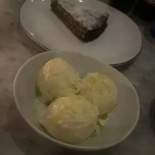 Olive oil ice cream baklava