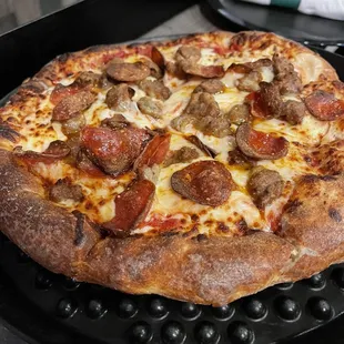 Pepperoni and sausage medium pizza