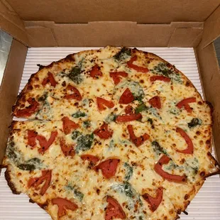 Thin Crust Roma with Spinach Pizza