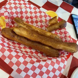 Breadsticks and cheese