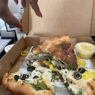 A picture of crunchy burnt pizza.