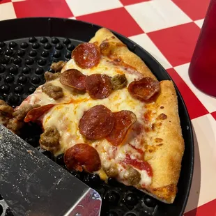 Pepperoni and sausage pizza