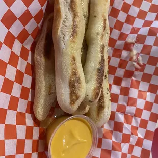 Classic breadsticks with cheese and garlic butter.