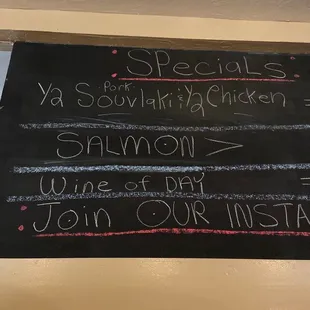 Daily specials