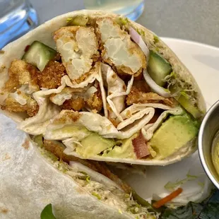 Exposed Crispy Cauliflower Wrap