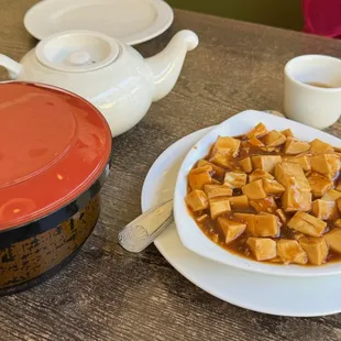 Mapo Tofu and jasmine tea