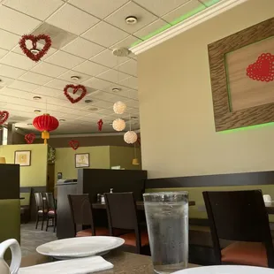 a table with plates and cups