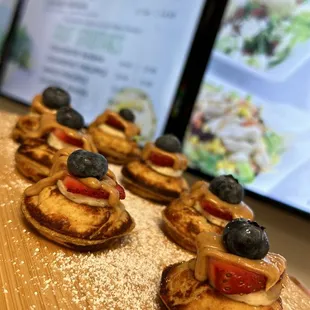 a variety of pastries on a cutting board