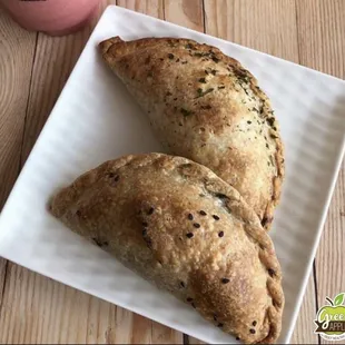 two pastries on a white plate