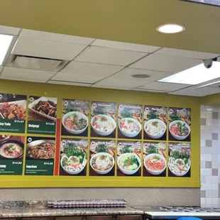 menus on the wall