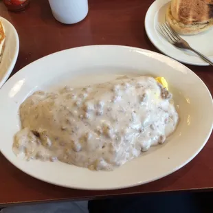 Omelette with gravy or omelette shaped helping of gravy?  :)