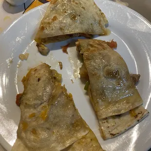 Soggy tortilla drenched in grease....not even edible