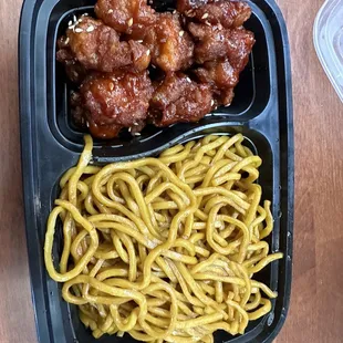 Sesame Chicken with noodles