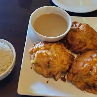 Rice and shrimp egg foo young