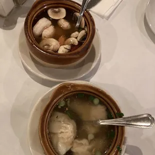 Tom Yum and Wonton Soup