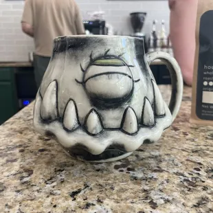 Custom pottery made mugs for customers drinking &quot;in&quot;