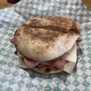Ham and Cheddar Breakfast Sandwich
