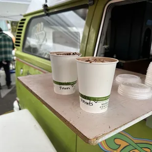 two cups of hot chocolate