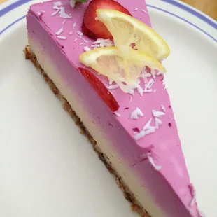 Vegan Strawberry Lemon Cheesecake. Too delicious for words!