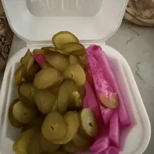 Pickles and pickled turnips