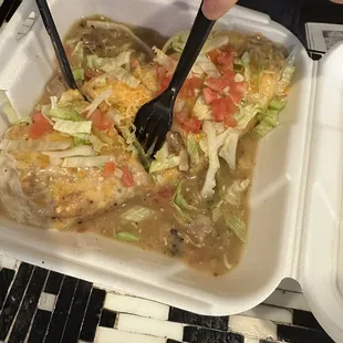 Breakfast Burritos smothered! 1/2 &amp; 1/2