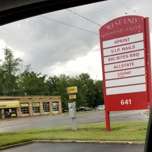 Sign for green chili strip mall- across from meinike in Quakertown near the Bonton shopping center.