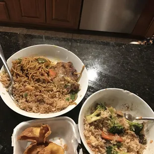 Spicy curry vegetables Egg foo young  Crab Rangoon Shrimp Fried Rice  Shrimp Lo Mein