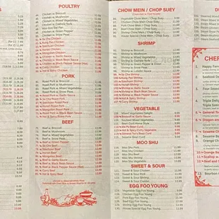 Updated Prices Menu