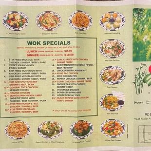 Specials Menu