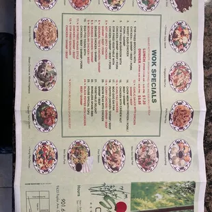 Specials menu