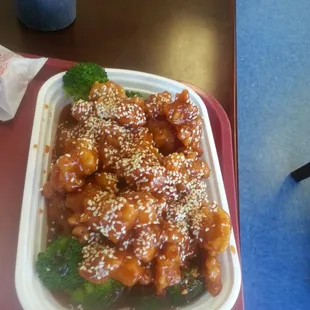 Seasame chicken.