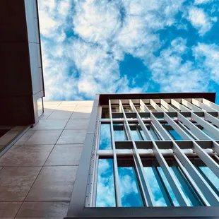  view of a building from below