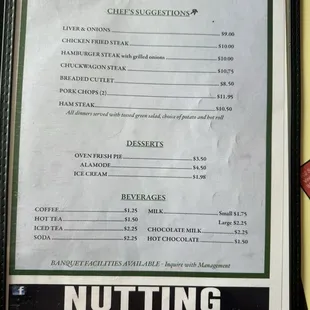 menu
