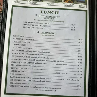 menu
