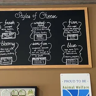 Styles of cheese