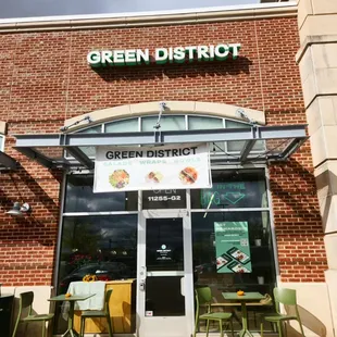 the front entrance of a restaurant