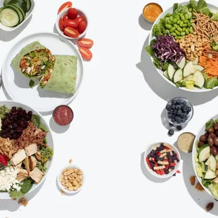 a variety of salads