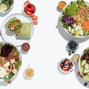 a variety of salads